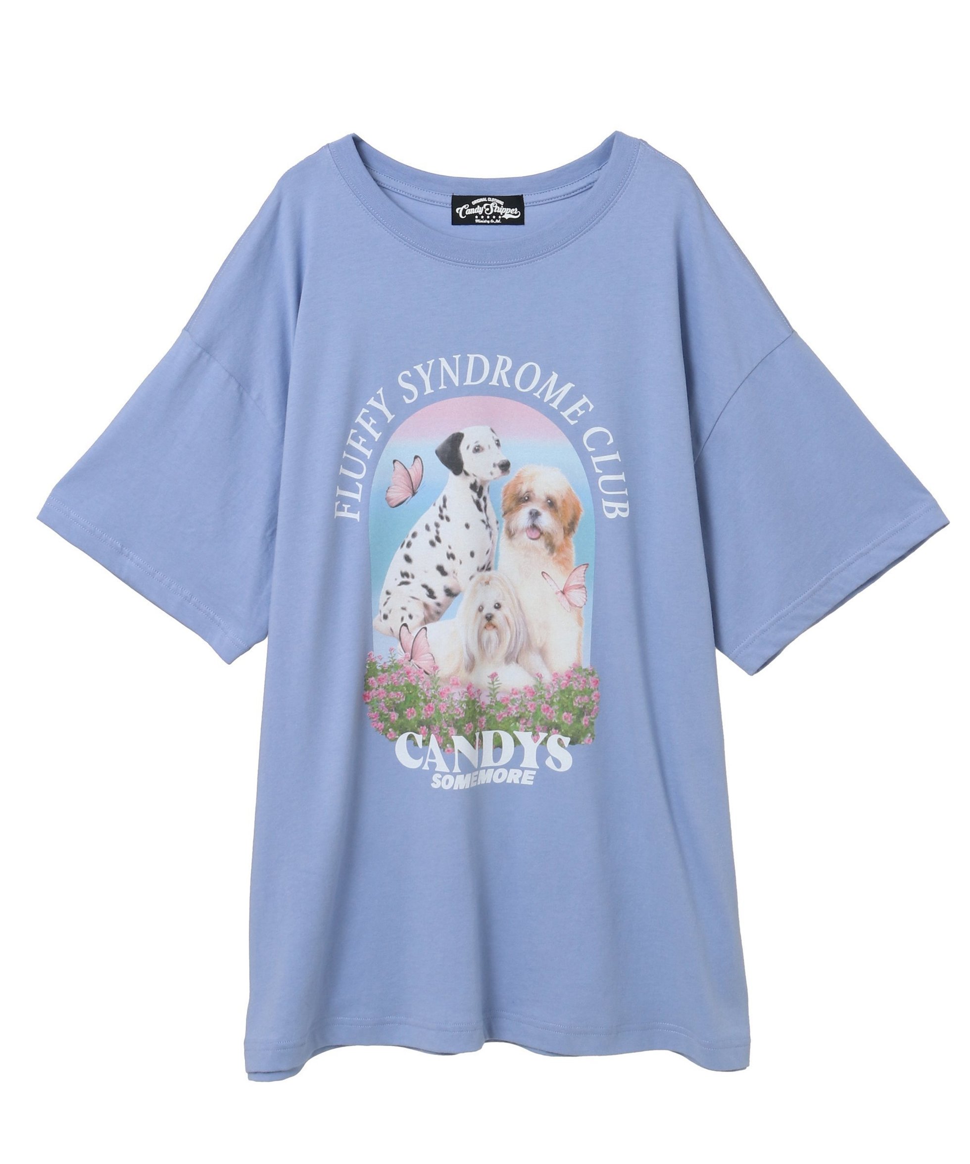 【キャンディストリッパー/Candy Stripper】のFLUFFY CLUB BIG TEE インテリア・キッズ・メンズ・レディースファッション・服の通販 founy(ファニー) 　ファッション　Fashion　レディースファッション　Fashion for Women　ビッグ　Big, Oversized　BLUE|ID: prp329100004685100 ipo3291000000033834171