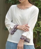 【アクシーズファム/axes femme】のカラー刺繍チュールレースプルオーバー 白|ID: prp329100004685102 ipo3291000000033834173