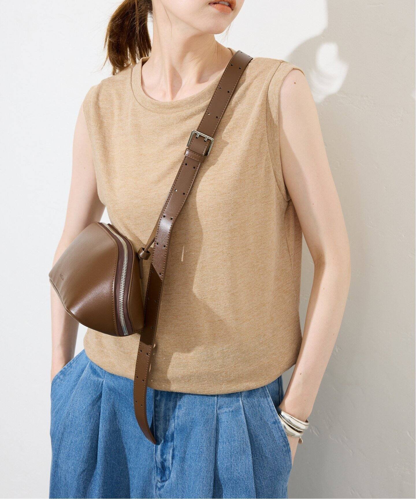 【スローブ イエナ/SLOBE IENA】の《追加》スラブ天竺ノースリーブTEE インテリア・キッズ・メンズ・レディースファッション・服の通販 founy(ファニー) 　ファッション　Fashion　レディースファッション　Fashion for Women　トップス・カットソー　Cut & Sew Tops　キャミソール&ノースリーブ　Camisoles & Sleeveless Tops　2025年　2025　2025春夏・S/S　Spring/Summer 2025 SS25　オレンジ　Orange　ノースリーブ　Sleeveless, No-Sleeve　ベージュ|ID: prp329100004685117 ipo3291000000033834275