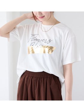 【テチチ/Te chichi】の【接触冷感】箔BIGロゴTシャツ 人気、トレンドファッション・服の通販 founy(ファニー) ファッション Fashion レディースファッション Fashion for Women トップス・カットソー Cut & Sew Tops シャツ・ブラウス・オフィスカジュアル Elegant Blouses & Button-Ups ロングTシャツ・Tシャツ Longline T-Shirts & Tees スタイリッシュ Stylish, Fashionable ビッグ Big, Oversized プリント Print, Printed Pattern |ID:prp329100004685133