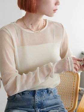 【ディスコート/Discoat】の【新色追加!/WEB限定】ラメシアーT 人気、トレンドファッション・服の通販 founy(ファニー) ファッション Fashion レディースファッション Fashion for Women トレンド Trend, Trending Now ベーシック Basic, Essential ワンポイント One Point, Statement Accent |ID:prp329100004685142