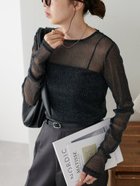 【ディスコート/Discoat】の【新色追加!/WEB限定】ラメシアーT 人気、トレンドファッション・服の通販 founy(ファニー) ファッション Fashion レディースファッション Fashion for Women トレンド Trend, Trending Now ベーシック Basic, Essential ワンポイント One Point, Statement Accent thumbnail ブラック|ID: prp329100004685142 ipo3291000000033834430