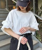 【チャオパニックティピー/CIAOPANIC TYPY】の袖ギャザーフリルデザインカットソー ホワイト|ID: prp329100004685154 ipo3291000000033834486