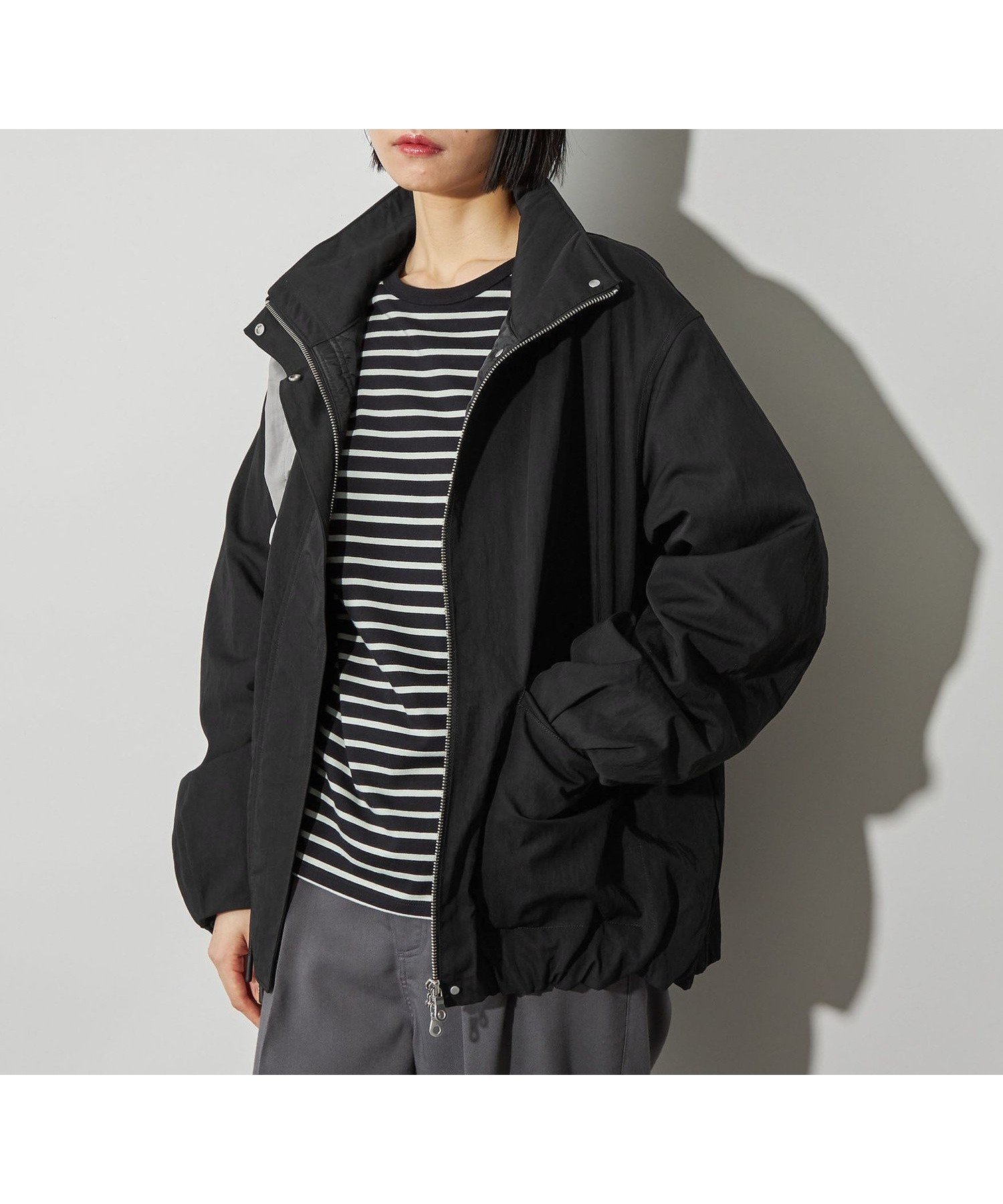 【シテン/CITEN】のCITEN スタンドカラーバルーンブルゾン インテリア・キッズ・メンズ・レディースファッション・服の通販 founy(ファニー) 　ファッション　Fashion　レディースファッション　Fashion for Women　アウター　Coat / Outerwear Collection　ブルゾンジャケット・スポーティアウター　Blouson Jackets　キルト　Quilt, Quilted Fabric　シンプル　Simple, Minimal　スタンド　Stand Collar, Upright Stand　ツイル　Twist, Twisted Detail　人気　Popular, Best Seller　フィット　Fit, Slim Fit　ボトム　Bottoms, Lower Wear　ミドル　Middle Length, Mid Height　A/W・秋冬　Autumn/Winter　おすすめ　Recommended / Our Picks　BLACK|ID: prp329100004685157 ipo3291000000033834499