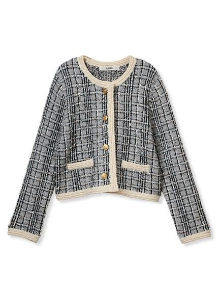 【ファーファー/FURFUR】の【限定カラー】ツイードニットジャケット インテリア・キッズ・メンズ・レディースファッション・服の通販 founy(ファニー) 　ファッション　Fashion　レディースファッション　Fashion for Women　アウター　Coat / Outerwear Collection　レディースジャケット・軽アウター　Jackets　おすすめ　Recommended / Our Picks　デニム　Denim, Jeans Material　フロント　Front, Front Design　エレガント 上品　Elegant　GRY[006]|ID: prp329100004685176 ipo3291000000033834672