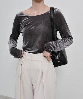 【セレクトモカ/SELECT MOCA】のバレエネックベロアトップス 人気、トレンドファッション・服の通販 founy(ファニー) ファッション Fashion レディースファッション Fashion for Women トップス・カットソー Cut & Sew Tops ベロアトップス Velour Tops / Velvet-Look Items インナー Innerwear |ID:prp329100004685190