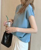 【フューティアランド/futier land】のフレンチスリーブサマーニットトップス/Tシャツ 人気、トレンドファッション・服の通販 founy(ファニー) ファッション Fashion レディースファッション Fashion for Women トップス・カットソー Cut & Sew Tops ニット Knit Tops & Sweaters シャツ・ブラウス・オフィスカジュアル Elegant Blouses & Button-Ups ロングTシャツ・Tシャツ Longline T-Shirts & Tees サマー Summer, Summer Style シンプル Simple, Minimal リラックス Relax, Relaxed Fit thumbnail ブルー|ID: prp329100004685199 ipo3291000000033834839