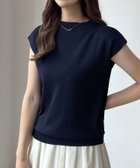【フューティアランド/futier land】のフレンチスリーブサマーニットトップス/Tシャツ 人気、トレンドファッション・服の通販 founy(ファニー) ファッション Fashion レディースファッション Fashion for Women トップス・カットソー Cut & Sew Tops ニット Knit Tops & Sweaters シャツ・ブラウス・オフィスカジュアル Elegant Blouses & Button-Ups ロングTシャツ・Tシャツ Longline T-Shirts & Tees サマー Summer, Summer Style シンプル Simple, Minimal リラックス Relax, Relaxed Fit thumbnail ネイビー|ID: prp329100004685199 ipo3291000000033834841