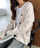 【アンドミー/andme】の天竺編み Vネック 長袖 ニット カーディガン オートミール|ID: prp329100004685208 ipo3291000000033834886