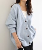 【アンドミー/andme】の天竺編み Vネック 長袖 ニット カーディガン ブルー|ID: prp329100004685208 ipo3291000000033834894