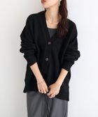 【アンドミー/andme】の天竺編み Vネック 長袖 ニット カーディガン ブラック|ID: prp329100004685208 ipo3291000000034636201