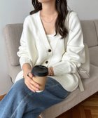 【アンドミー/andme】の天竺編み Vネック 長袖 ニット カーディガン オフホワイト|ID: prp329100004685208 ipo3291000000034636202