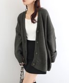 【アンドミー/andme】の天竺編み Vネック 長袖 ニット カーディガン カーキチャコール|ID: prp329100004685208 ipo3291000000034636208