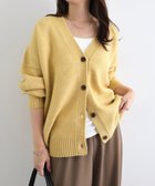 【アンドミー/andme】の天竺編み Vネック 長袖 ニット カーディガン イエロー|ID: prp329100004685208 ipo3291000000034636209