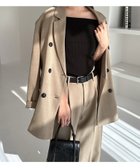 【アンドミー/andme】のリネンライク ダブル ブレスト テーラード ジャケット アッシュベージュ|ID: prp329100004685219 ipo3291000000033834951