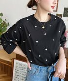 【モーメントプラス/moment+ / MEN】の綿100%天竺ハート刺繍ロングTシャツ ブラック|ID: prp329100004685233 ipo3291000000033835059