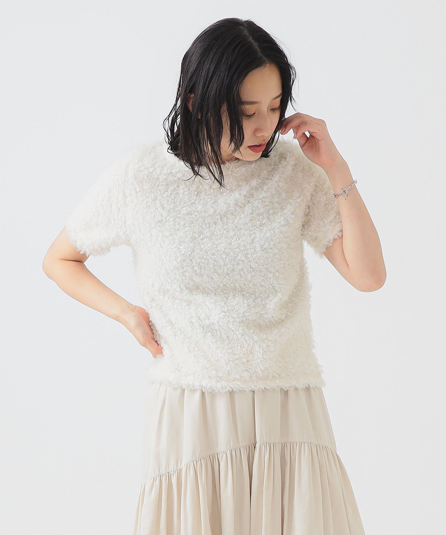 【ビーミングライフストアバイビームス/B:MING LIFE STORE by BEAMS】の【手洗いOK】カール シャギー Tシャツ インテリア・キッズ・メンズ・レディースファッション・服の通販 founy(ファニー) 　ファッション　Fashion　レディースファッション　Fashion for Women　トップス・カットソー　Cut & Sew Tops　シャツ・ブラウス・オフィスカジュアル　Elegant Blouses & Button-Ups　ロングTシャツ・Tシャツ　Longline T-Shirts & Tees　インナー　Innerwear　秋　Autumn　カットソー　Cut and Sewn Top　シンプル　Simple, Minimal　ジャケット　Jacket, Outerwear　スニーカー　Sneakers, Trainers　スリット　Slit, Slit Detail　デニム　Denim, Jeans Material　フィット　Fit, Slim Fit　半袖　Short Sleeve, Half Sleeve　おすすめ　Recommended / Our Picks　夏　Summer　IVORY|ID: prp329100004685253 ipo3291000000033835141
