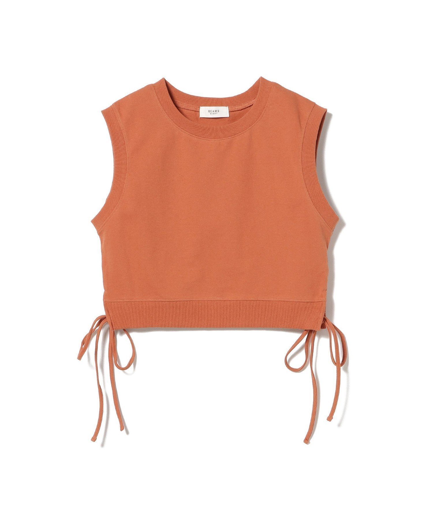 【ビームス ハート/BEAMS HEART】のサイドリボン ノースリーブ スウェット インテリア・キッズ・メンズ・レディースファッション・服の通販 founy(ファニー) 　ファッション　Fashion　レディースファッション　Fashion for Women　トップス・カットソー　Cut & Sew Tops　キャミソール&ノースリーブ　Camisoles & Sleeveless Tops　レディースパーカー・カジュアルフーディー　Casual Hoodies & Sweatshirts　スウェット・クルーネックトップス　Sweatshirts & Crewnecks / Relaxed Fit Sweat Tops　おすすめ　Recommended / Our Picks　カットソー　Cut and Sewn Top　コンパクト　Compact, Small Size　スウェット / スエット　Sweatshirt, Sweatwear　デニム　Denim, Jeans Material　ノースリーブ　Sleeveless, No-Sleeve　フィット　Fit, Slim Fit　リボン　Ribbon, Bow　ワイド　Wide, Wide Fit　ORANGE|ID: prp329100004685285 ipo3291000000033835323