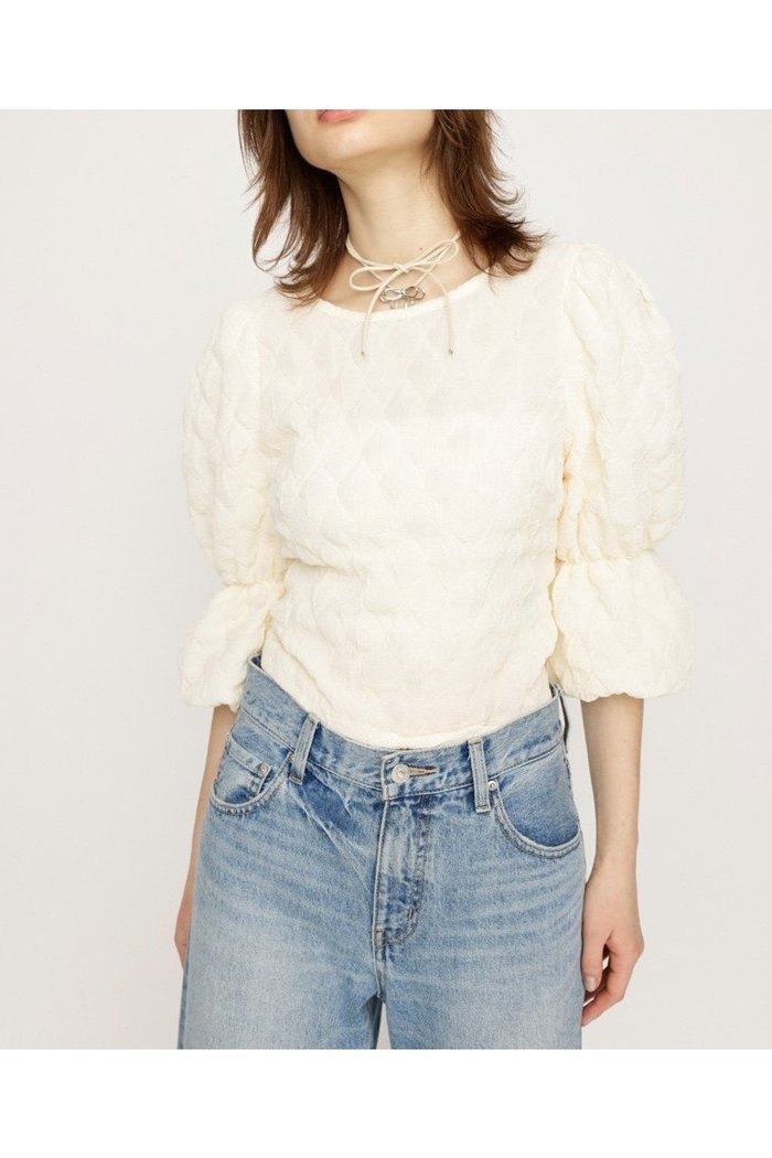 【スライ/SLY】のPUFF SLEEVE CUT トップス インテリア・キッズ・メンズ・レディースファッション・服の通販 founy(ファニー) https://founy.com/ ファッション Fashion レディースファッション Fashion for Women トップス・カットソー Cut & Sew Tops おすすめ Recommended / Our Picks デニム Denim, Jeans Material |ID: prp329100004685300 ipo3291000000033835380