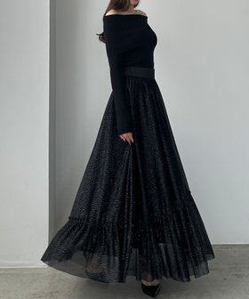 【ジュノア/JUNOAH】のLouere ラメフレアチュールスカート 人気、トレンドファッション・服の通販 founy(ファニー) ファッション Fashion レディースファッション Fashion for Women スカート Skirts |ID:prp329100004685328
