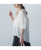 【ロートレ アモン/LAUTRE AMONT】のシアーリネンVネックブラウス≪手洗い可能≫ ホワイト|ID: prp329100004685403 ipo3291000000033835885