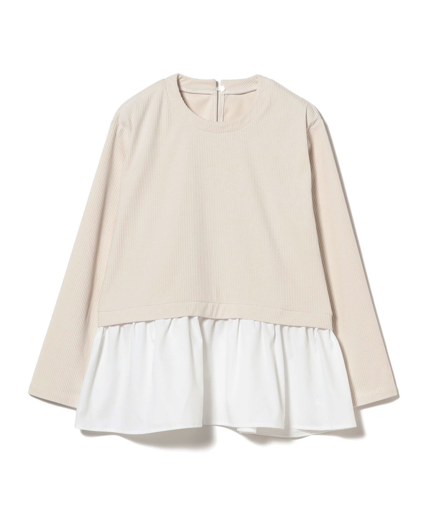 【ビームス ウイメン/BEAMS】のカット コール コンビ プルオーバー インテリア・キッズ・メンズ・レディースファッション・服の通販 founy(ファニー) 　ファッション　Fashion　レディースファッション　Fashion for Women　トップス・カットソー　Cut & Sew Tops　カジュアルプルオーバー・ニットトップス　Pullovers & Knit Tops / Casual Pullovers　おすすめ　Recommended / Our Picks　コンビ　Combo, Combination Style　コーデュロイ　Corduroy, Cord Fabric　チュニック　Tunic, Long Top　ドッキング　Docking, Mixed Material　ミックス　Mix, Mixed Style　エレガント 上品　Elegant　OFF WHITE|ID: prp329100004685404 ipo3291000000033835892
