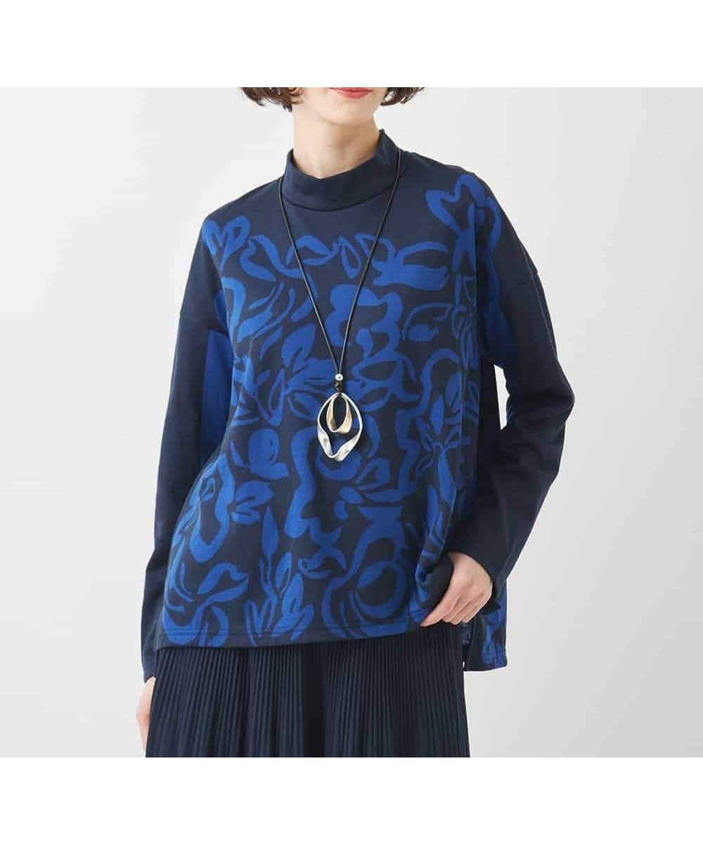 【ヒロコビス/HIROKO BIS】のフラワージャカードモックネックプルオーバー /洗える 人気、トレンドファッション・服の通販 founy(ファニー) 　ファッション　Fashion　レディースファッション　Fashion for Women　トップス・カットソー　Cut & Sew Tops　カジュアルプルオーバー・ニットトップス　Pullovers & Knit Tops / Casual Pullovers　おすすめ　Recommended / Our Picks　ジャカード／ジャガード　Jacquard, Woven Pattern　セットアップ　Set-Up, Coordinated Outfit　チュニック　Tunic, Long Top　フラワー　Flower, Floral　プリーツ　Pleats, Pleated　洗える　Machine Washable　 other-1|ID: prp329100004685405 ipo3291000000033835895