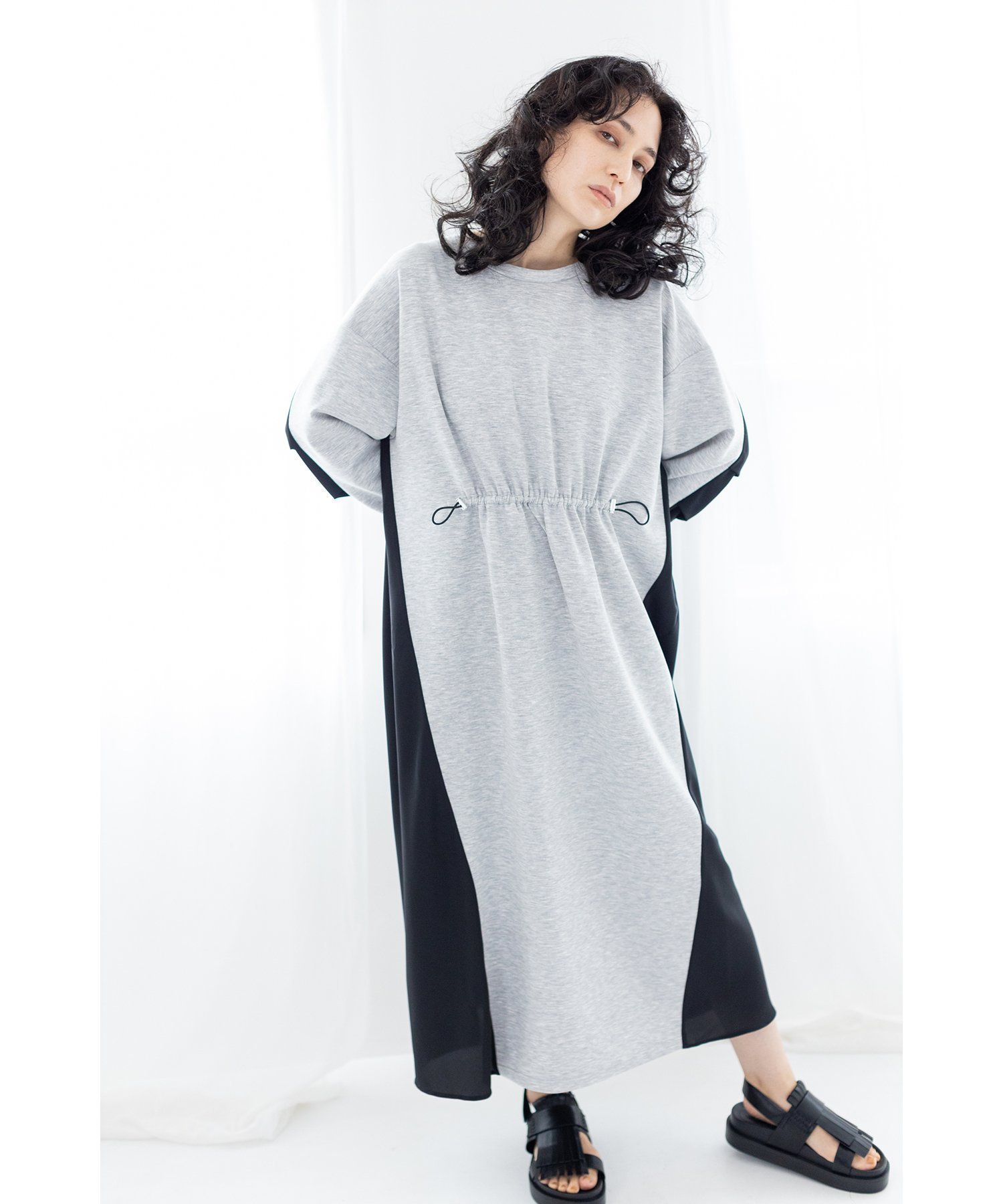 【オズモーシス/OSMOSIS】の2WAY切替ギャザーワンピース インテリア・キッズ・メンズ・レディースファッション・服の通販 founy(ファニー) 　ファッション　Fashion　レディースファッション　Fashion for Women　ワンピース　Dresses　インナー　Innerwear　カットソー　Cut and Sewn Top　ギャザー　Gathered, Ruffled　スポーティ　Sporty, Casual Athletic　切替　Switching, Contrast Panel　夏　Summer　S/S・春夏　SS, Spring/Summer, Warm Season　L.GRAY|ID: prp329100004685413 ipo3291000000033835950
