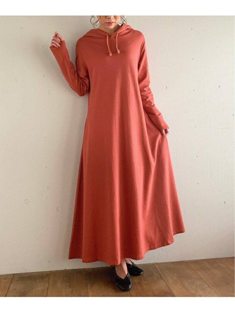【ジュノア/JUNOAH】のマキシ丈パーカーワンピース インテリア・キッズ・メンズ・レディースファッション・服の通販 founy(ファニー) 　ファッション　Fashion　レディースファッション　Fashion for Women　ワンピース　Dresses　パーカー　Hoodie, Parka　マキシ　Maxi, Full Length　アッシュレッド|ID: prp329100004685437 ipo3291000000033836128