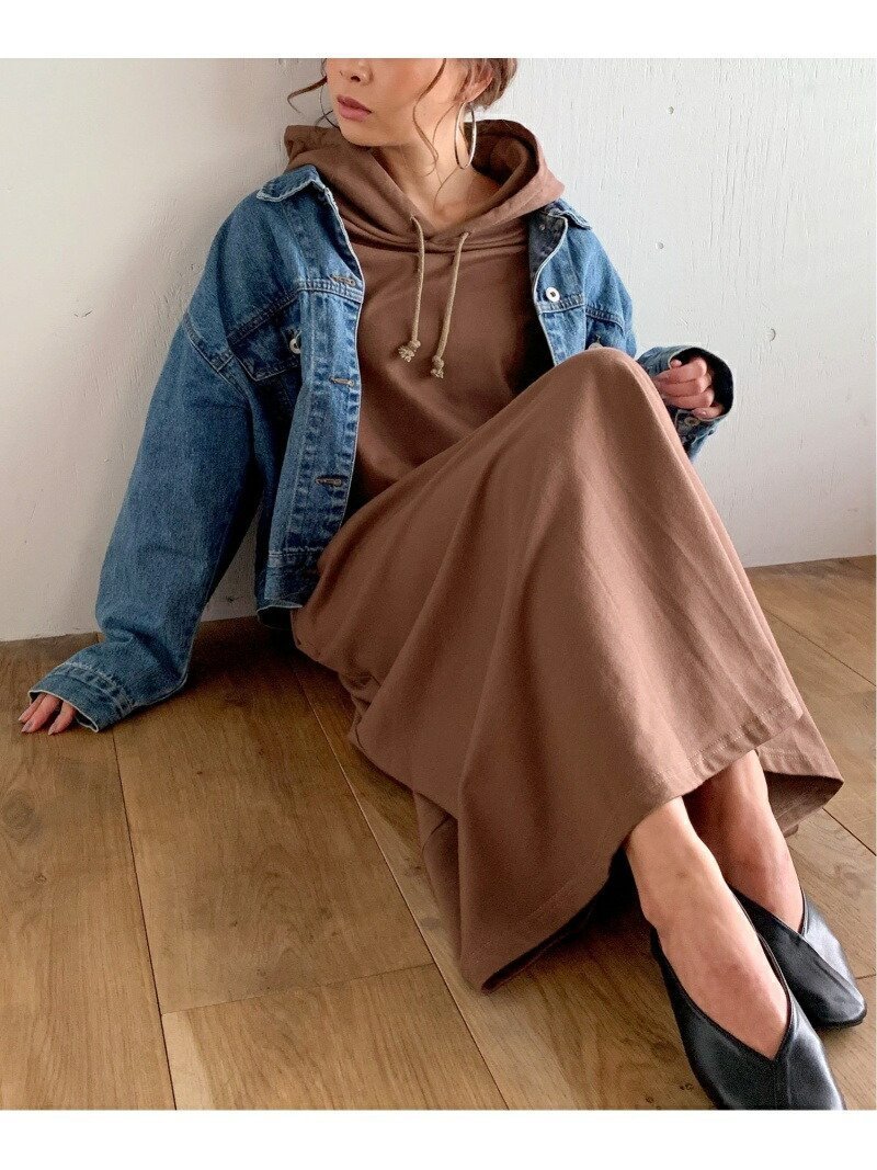 【ジュノア/JUNOAH】のマキシ丈パーカーワンピース インテリア・キッズ・メンズ・レディースファッション・服の通販 founy(ファニー) 　ファッション　Fashion　レディースファッション　Fashion for Women　ワンピース　Dresses　パーカー　Hoodie, Parka　マキシ　Maxi, Full Length　ココアブラウン|ID: prp329100004685437 ipo3291000000033836130