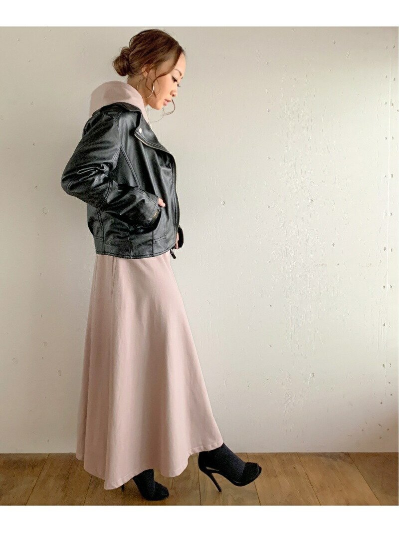【ジュノア/JUNOAH】のマキシ丈パーカーワンピース インテリア・キッズ・メンズ・レディースファッション・服の通販 founy(ファニー) 　ファッション　Fashion　レディースファッション　Fashion for Women　ワンピース　Dresses　パーカー　Hoodie, Parka　マキシ　Maxi, Full Length　ピンクベージュ|ID: prp329100004685437 ipo3291000000033836133