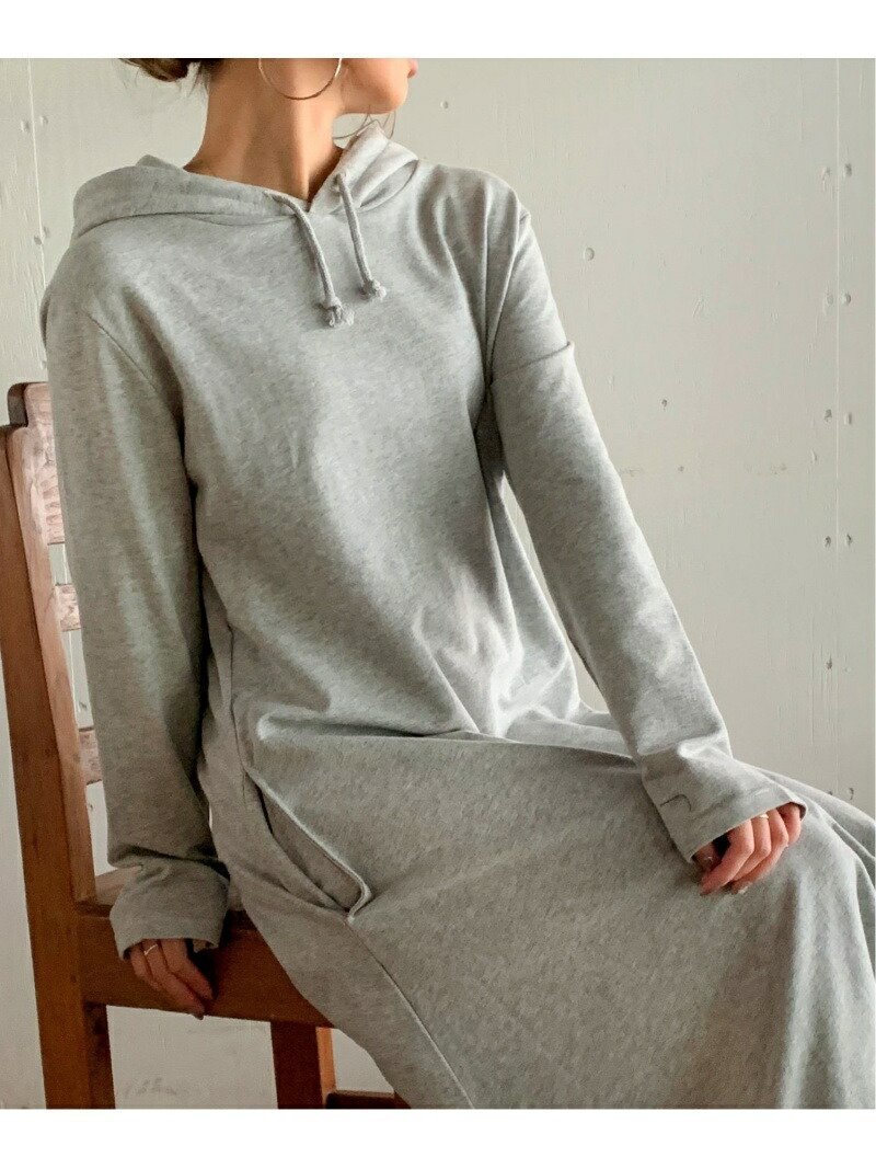 【ジュノア/JUNOAH】のマキシ丈パーカーワンピース インテリア・キッズ・メンズ・レディースファッション・服の通販 founy(ファニー) 　ファッション　Fashion　レディースファッション　Fashion for Women　ワンピース　Dresses　パーカー　Hoodie, Parka　マキシ　Maxi, Full Length　ミックスグレー|ID: prp329100004685437 ipo3291000000033836138