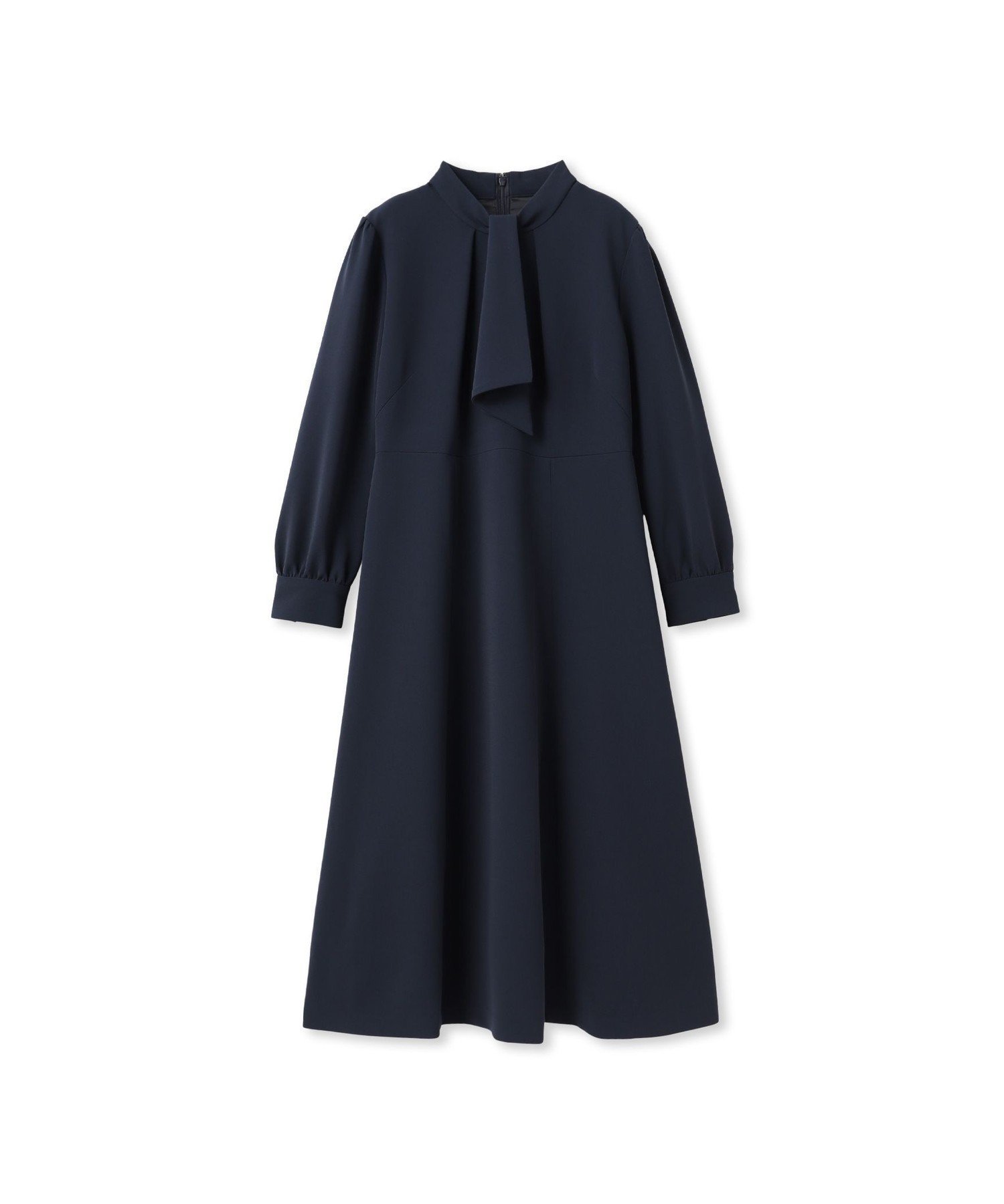 【ロートレ アモン/LAUTRE AMONT】のボウタイフレアワンピース インテリア・キッズ・メンズ・レディースファッション・服の通販 founy(ファニー) 　ファッション　Fashion　レディースファッション　Fashion for Women　ワンピース　Dresses　エレガント 上品　Elegant　コンパクト　Compact, Small Size　ストレッチ　Stretch, Stretchy Fabric　ドレープ　Drape, Draping Fabric　バランス　Balance, Style Balance　フィット　Fit, Slim Fit　フォーマル　Formal, Dressy　フレア　Flare, Flared　ポケット　Pocket, Pocket Detail　おすすめ　Recommended / Our Picks　ネイビー|ID: prp329100004685464 ipo3291000000033836285