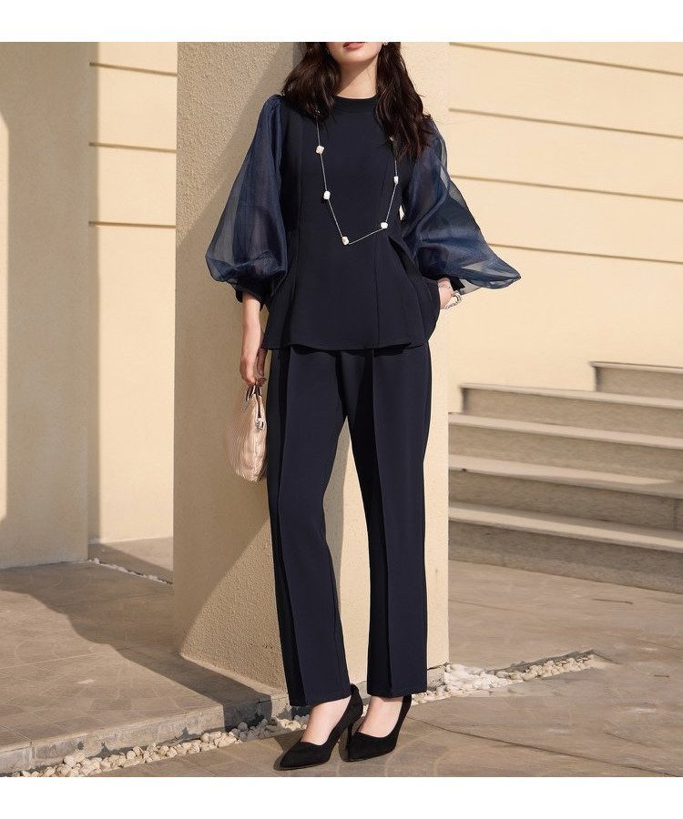 【ドレス/DRESS+】のリボン取り外し可能なセットアップ パンツドレス 人気、トレンドファッション・服の通販 founy(ファニー) 　ファッション　Fashion　レディースファッション　Fashion for Women　セットアップ　Matching Sets　レディースパンツ・ボトムス　Pants & Trousers / Bottoms　エアリー　Airy Texture　シアー　Sheer, See-Through　シンプル　Simple, Minimal　スラックス　Slacks, Dress Pants　スリーブ　Sleeve, Long Sleeve / Short Sleeve　セットアップ　Set-Up, Coordinated Outfit　センター　Center, Center Line　ドレス　Dress, One-Piece　フレア　Flare, Flared　ポケット　Pocket, Pocket Detail　リボン　Ribbon, Bow　リラックス　Relax, Relaxed Fit　 other-1|ID: prp329100004685486 ipo3291000000033899336