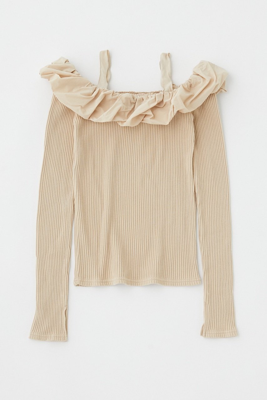 【マウジー/moussy】のPUFF SHOULDER トップス インテリア・キッズ・メンズ・レディースファッション・服の通販 founy(ファニー) 　ファッション　Fashion　レディースファッション　Fashion for Women　トップス・カットソー　Cut & Sew Tops　カットソー　Cut and Sewn Top　チュール　Tulip, Tulip Motif　BEG|ID: prp329100004685497 ipo3291000000033836449