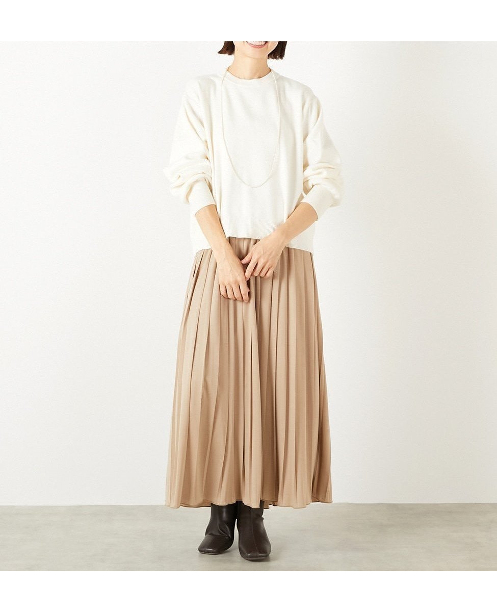 【メルローズ クレール/MELROSE claire】の【ニットプルオーバー プリーツスカート】 人気、トレンドファッション・服の通販 founy(ファニー) 　ファッション　Fashion　レディースファッション　Fashion for Women　スカート　Skirts　プリーツスカート / 上品フェミニンスタイル　Pleated Skirts　おすすめ　Recommended / Our Picks　プリーツ　Pleats, Pleated　ビジネス 仕事 通勤　Business / Work / Commuting　 other-1|ID: prp329100004685523 ipo3291000000033836589