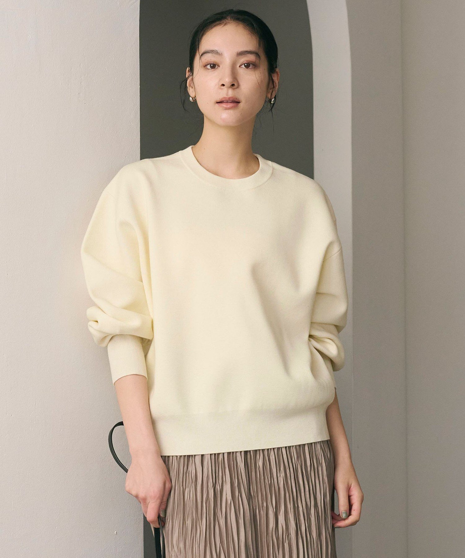 【ビューティ&ユース ユナイテッドアローズ/BEAUTY&YOUTH / UNITED ARROWS】のポリエステルブレンド ミラノリブ プルオーバー 人気、トレンドファッション・服の通販 founy(ファニー) 　ファッション　Fashion　レディースファッション　Fashion for Women　トップス・カットソー　Cut & Sew Tops　カジュアルプルオーバー・ニットトップス　Pullovers & Knit Tops / Casual Pullovers　おすすめ　Recommended / Our Picks　コーデュロイ　Corduroy, Cord Fabric　スウェット / スエット　Sweatshirt, Sweatwear　フォルム　Silhouette, Form　フラット　Flat, Flat Shoes　ボトム　Bottoms, Lower Wear　ミラノリブ　Milano Rib, Milano Stitch　レース　Lace, Lace Fabric　ワイド　Wide, Wide Fit　エレガント 上品　Elegant　 other-1|ID: prp329100004685559 ipo3291000000033836823