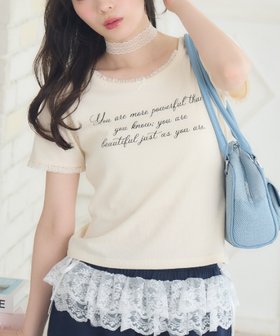 【レトロガール/RETRO GIRL】のレースチョーカー付きロゴTEE 人気、トレンドファッション・服の通販 founy(ファニー) ファッション Fashion レディースファッション Fashion for Women カットソー Cut and Sewn Top ティアードスカート Tiered Skirt, Flounced Skirt バレエ Ballet, Ballet Style フレア Flare, Flared リボン Ribbon, Bow レース Lace, Lace Fabric ワンポイント One Point, Statement Accent 春 Spring 長袖 Long Sleeve, Full Sleeve |ID:prp329100004685569