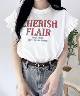 【イング/INGNI】の袖フリルロゴTシャツ 人気、トレンドファッション・服の通販 founy(ファニー) ファッション Fashion レディースファッション Fashion for Women トップス・カットソー Cut & Sew Tops シャツ・ブラウス・オフィスカジュアル Elegant Blouses & Button-Ups ロングTシャツ・Tシャツ Longline T-Shirts & Tees おすすめ Recommended / Our Picks フリル Frill, Ruffle フロント Front, Front Design ボックス Boxy, Box Shape ヴィンテージ Vintage Style |ID:prp329100004685571