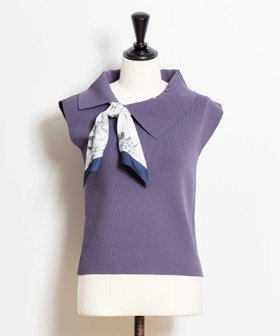 【ノエラ/Noela】のスカーフ付きアシメカラーニット 人気、トレンドファッション・服の通販 founy(ファニー) ファッション Fashion レディースファッション Fashion for Women トップス・カットソー Cut & Sew Tops ニット Knit Tops & Sweaters スカーフ Scarf, Neckwear デコルテ Décolleté, Neckline ノースリーブ Sleeveless, No-Sleeve ポケット Pocket, Pocket Detail エレガント 上品 Elegant |ID:prp329100004685574