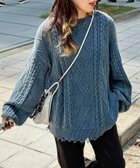 【シーピーシーエム/CPCM】のピグメントケーブルダメージニット 人気、トレンドファッション・服の通販 founy(ファニー) ファッション Fashion レディースファッション Fashion for Women トップス・カットソー Cut & Sew Tops ニット Knit Tops & Sweaters ガーリー Girly, Feminine Style シンプル Simple, Minimal ダメージ Distressed, Destroyed リラックス Relax, Relaxed Fit ルーズ Loose, Oversized ヴィンテージ Vintage Style thumbnail ブルー|ID: prp329100004685575 ipo3291000000033836950