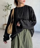 【シーピーシーエム/CPCM】のピグメントケーブルダメージニット 人気、トレンドファッション・服の通販 founy(ファニー) ファッション Fashion レディースファッション Fashion for Women トップス・カットソー Cut & Sew Tops ニット Knit Tops & Sweaters ガーリー Girly, Feminine Style シンプル Simple, Minimal ダメージ Distressed, Destroyed リラックス Relax, Relaxed Fit ルーズ Loose, Oversized ヴィンテージ Vintage Style thumbnail ブラック|ID: prp329100004685575 ipo3291000000033836955