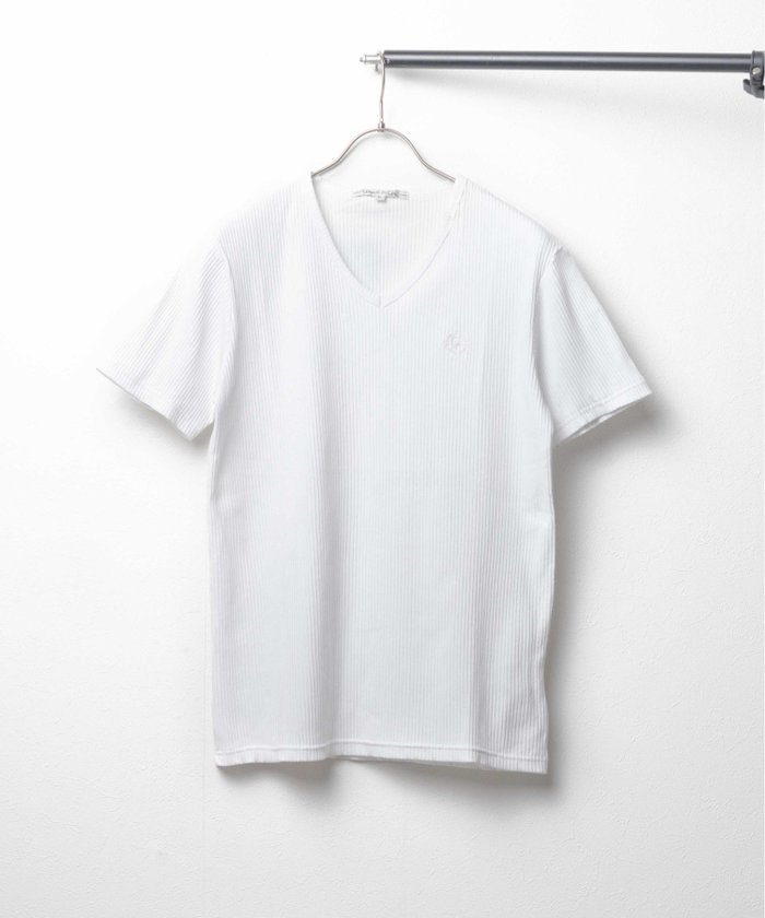 【リアライズ/realize】の【Growth by Grail】ワンポイント針抜きVネックT インテリア・キッズ・メンズ・レディースファッション・服の通販 founy(ファニー) https://founy.com/ ファッション Fashion レディースファッション Fashion for Women トップス・カットソー Cut & Sew Tops Vネックトップス V-Neck Tops / V-Cut Neckline Shirts ワンポイント One Point, Statement Accent |ID: prp329100004685576 ipo3291000000033836956