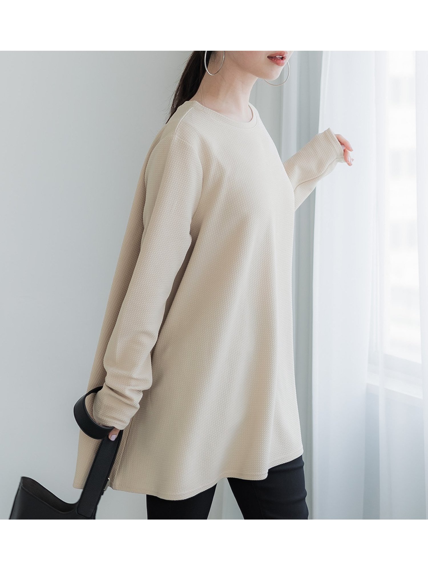 【コカ/COCA】のエンボス加工Aラインフレアチュニック 人気、トレンドファッション・服の通販 founy(ファニー) 　ファッション　Fashion　レディースファッション　Fashion for Women　トップス・カットソー　Cut & Sew Tops　ポケット　Pocket, Pocket Detail　定番　Standard, Basic Item　 other-1|ID: prp329100004685579 ipo3291000000033836969