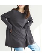 【コカ/COCA】のエンボス加工Aラインフレアチュニック Charcoal|ID: prp329100004685579 ipo3291000000033836973