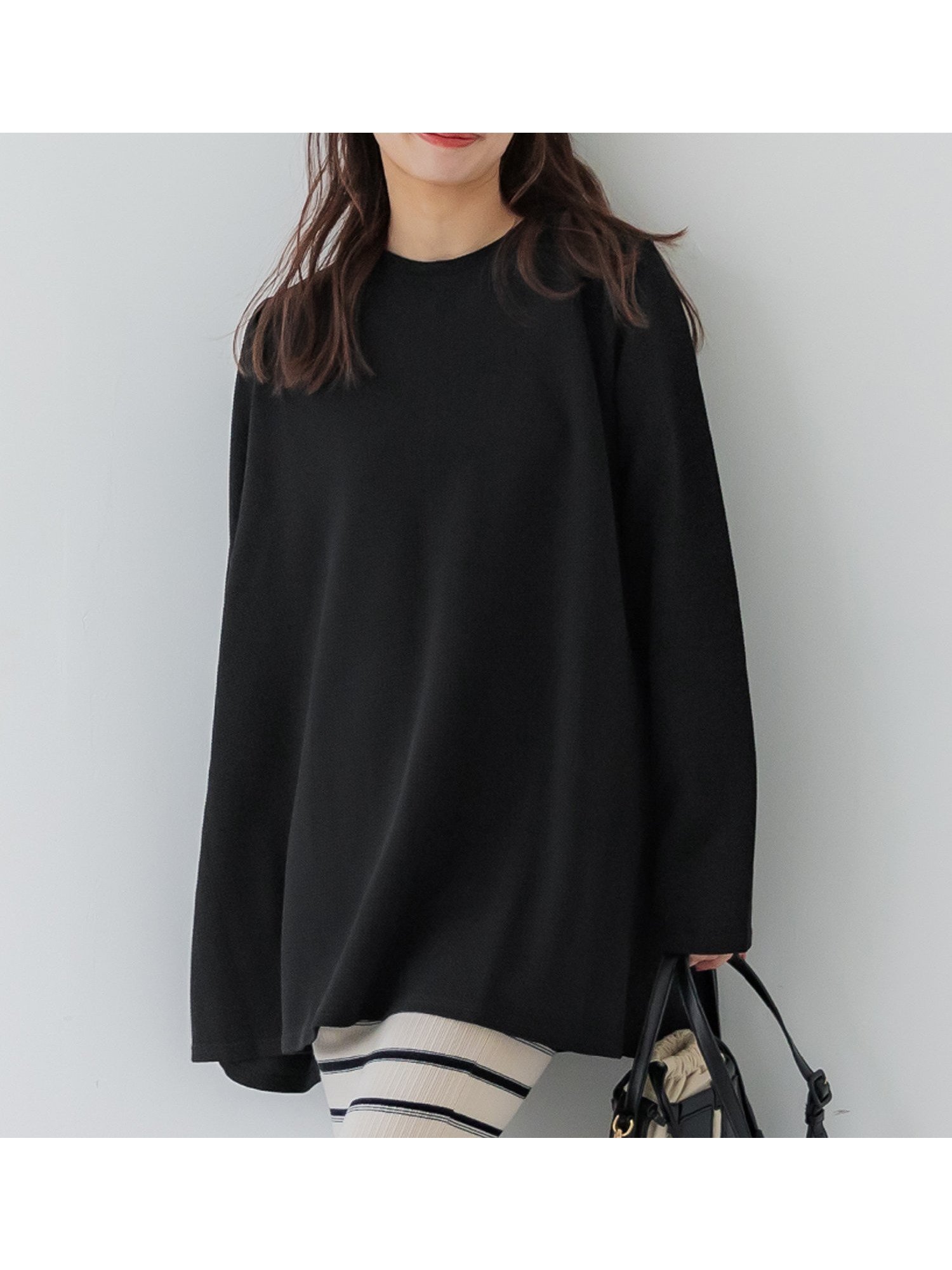 【コカ/COCA】のエンボス加工Aラインフレアチュニック インテリア・キッズ・メンズ・レディースファッション・服の通販 founy(ファニー) 　ファッション　Fashion　レディースファッション　Fashion for Women　トップス・カットソー　Cut & Sew Tops　ポケット　Pocket, Pocket Detail　定番　Standard, Basic Item　Black|ID: prp329100004685579 ipo3291000000033836974