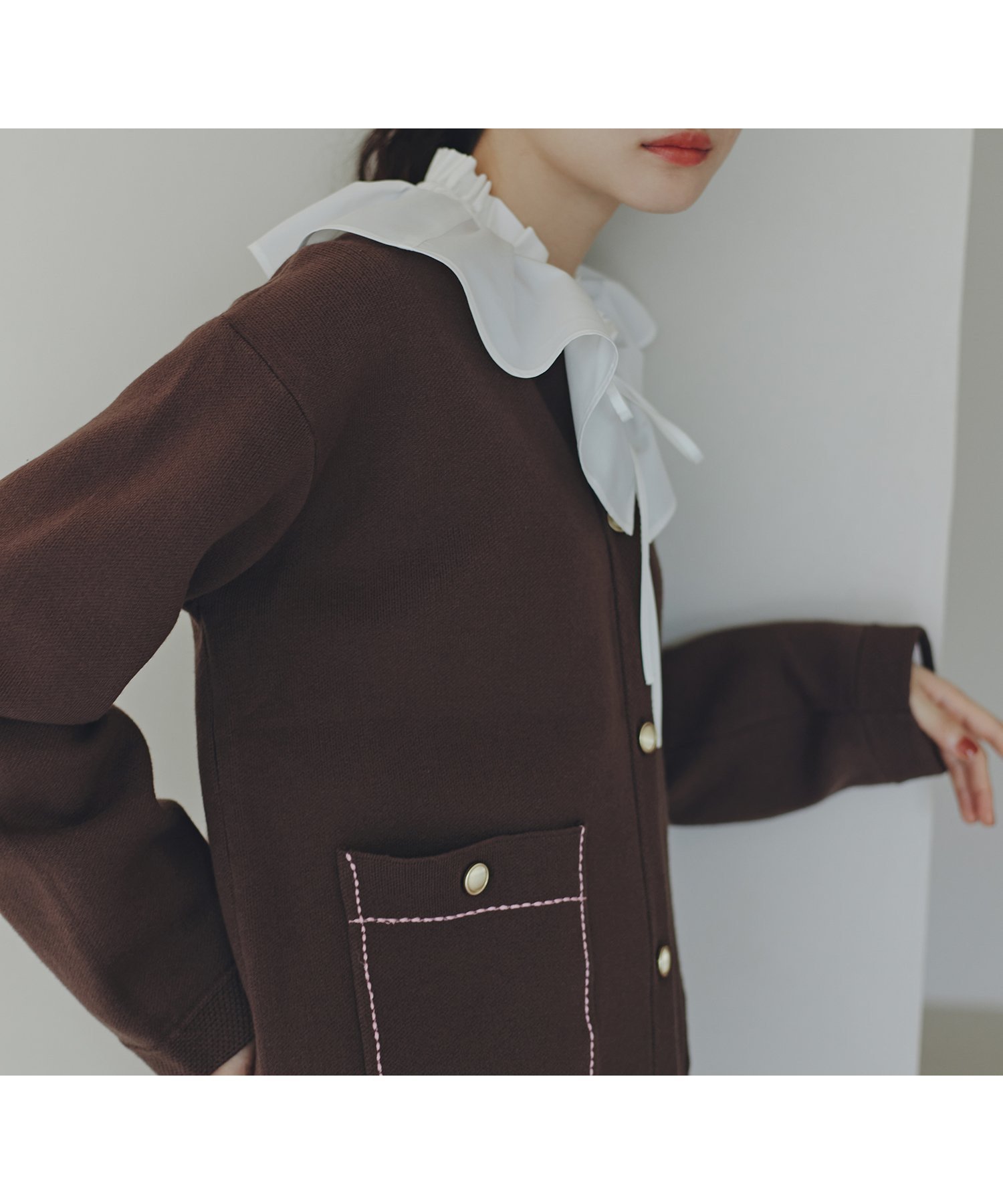 【エヌ ナチュラルビューティーベーシック/N.Natural Beauty basic】のミドル丈ニットジャケット インテリア・キッズ・メンズ・レディースファッション・服の通販 founy(ファニー) 　ファッション　Fashion　レディースファッション　Fashion for Women　アウター　Coat / Outerwear Collection　レディースジャケット・軽アウター　Jackets　ジャケット　Jacket, Outerwear　ポケット　Pocket, Pocket Detail　ミドル　Middle Length, Mid Height　冬　Winter / This Winter　秋　Autumn　ブラウン|ID: prp329100004685587 ipo3291000000033837019