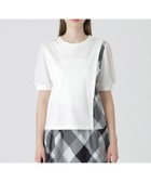 【ブルーレーベル クレストブリッジ/BLUE LABEL CRESTBRIDGE】のコンパクトピマスムースコンビTシャツ 人気、トレンドファッション・服の通販 founy(ファニー) ファッション Fashion レディースファッション Fashion for Women トップス・カットソー Cut & Sew Tops シャツ・ブラウス・オフィスカジュアル Elegant Blouses & Button-Ups ロングTシャツ・Tシャツ Longline T-Shirts & Tees おすすめ Recommended / Our Picks コンビ Combo, Combination Style ジョーゼット Georgette, Semi-Sheer Fabric チェック Check, Plaid, Tartan エレガント 上品 Elegant thumbnail ホワイト|ID: prp329100004685593 ipo3291000000033837059
