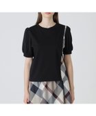 【ブルーレーベル クレストブリッジ/BLUE LABEL CRESTBRIDGE】のコンパクトピマスムースコンビTシャツ 人気、トレンドファッション・服の通販 founy(ファニー) ファッション Fashion レディースファッション Fashion for Women トップス・カットソー Cut & Sew Tops シャツ・ブラウス・オフィスカジュアル Elegant Blouses & Button-Ups ロングTシャツ・Tシャツ Longline T-Shirts & Tees おすすめ Recommended / Our Picks コンビ Combo, Combination Style ジョーゼット Georgette, Semi-Sheer Fabric チェック Check, Plaid, Tartan エレガント 上品 Elegant thumbnail ブラック|ID: prp329100004685593 ipo3291000000033837064