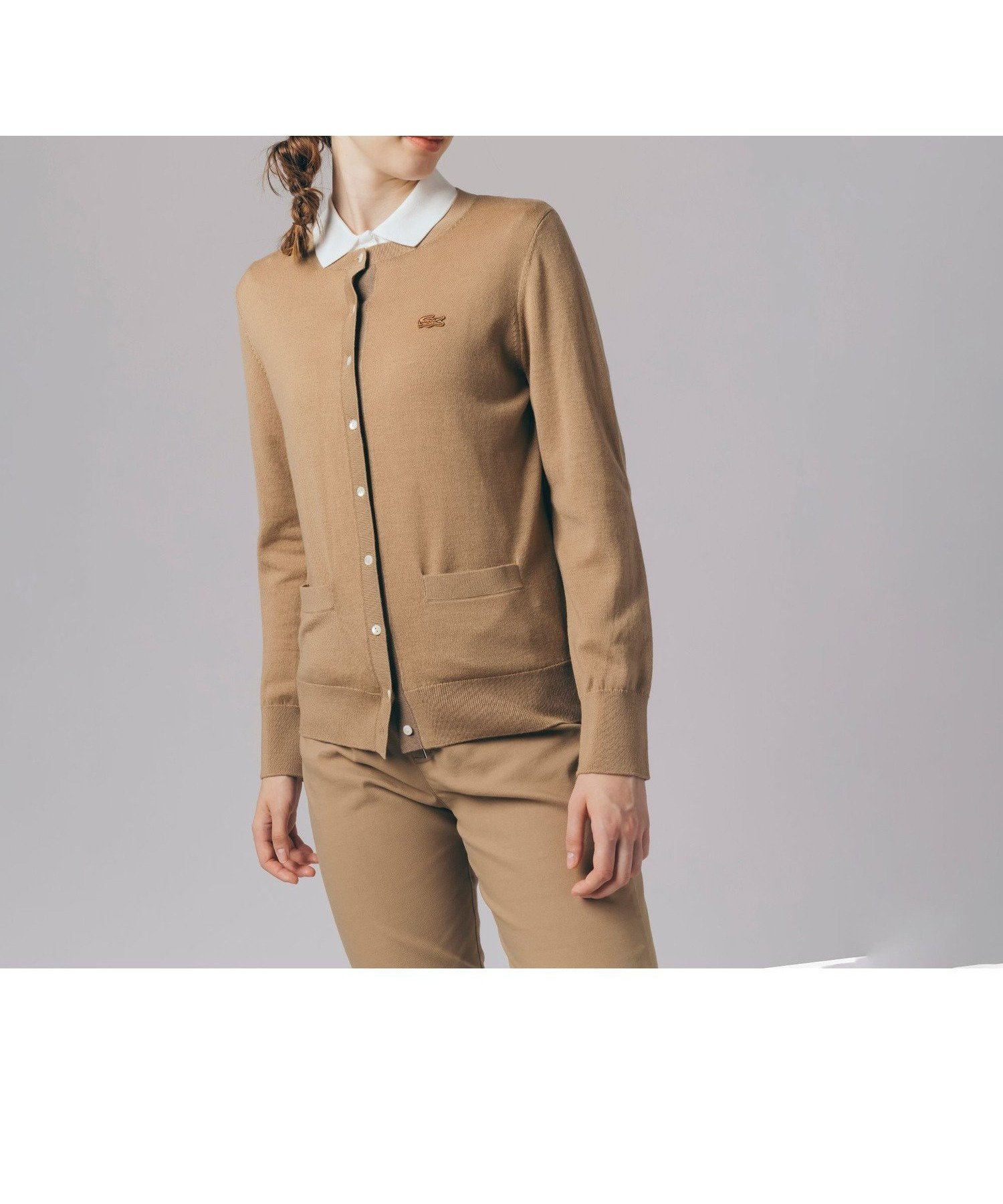 【ラコステ/LACOSTE】のウォッシャブルウールニットカーディガン インテリア・キッズ・メンズ・レディースファッション・服の通販 founy(ファニー) 　ファッション　Fashion　レディースファッション　Fashion for Women　トップス・カットソー　Cut & Sew Tops　ニット　Knit Tops & Sweaters　カーディガン・羽織り　Layered Style Cardigans　カーディガン　Cardigan, Knitwear　ダブル　Double, Double-Breasted　ポケット　Pocket, Pocket Detail　ベージュ|ID: prp329100004685641 ipo3291000000033837279